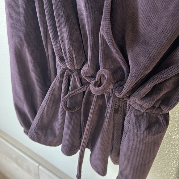 Madewell corduroy tie-front faux-wrap top - Picture 9 of 10